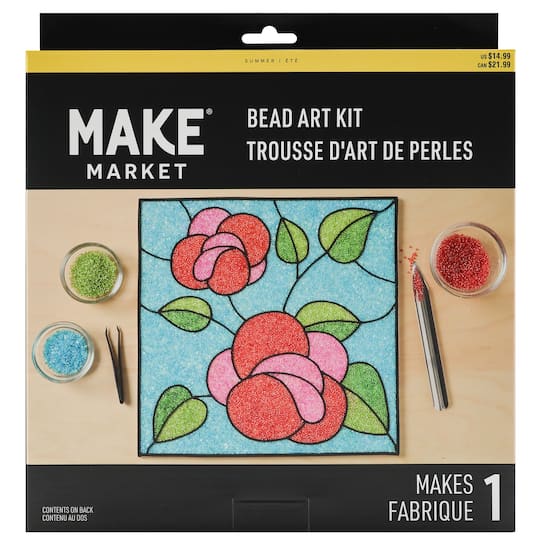 10" x 10" Rose Flowers Bead Art Kit by Make Market®